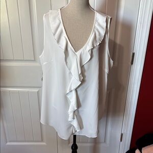 Elegant White Ruffled Women's Top